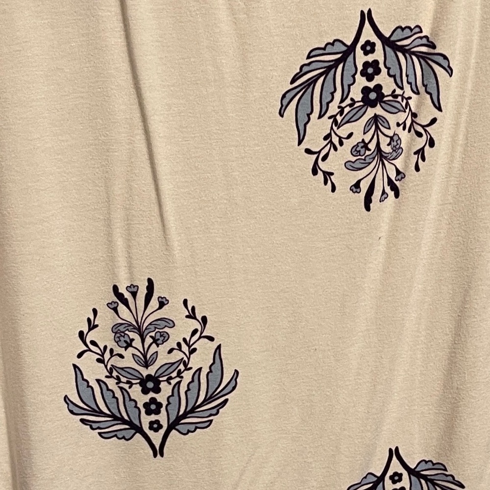 Agnes & Dora Ivory Dolman Top with Navy Floral Motif
